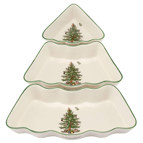 Spode Christmas Tree dip bowl set for festive entertaining and holiday dips.