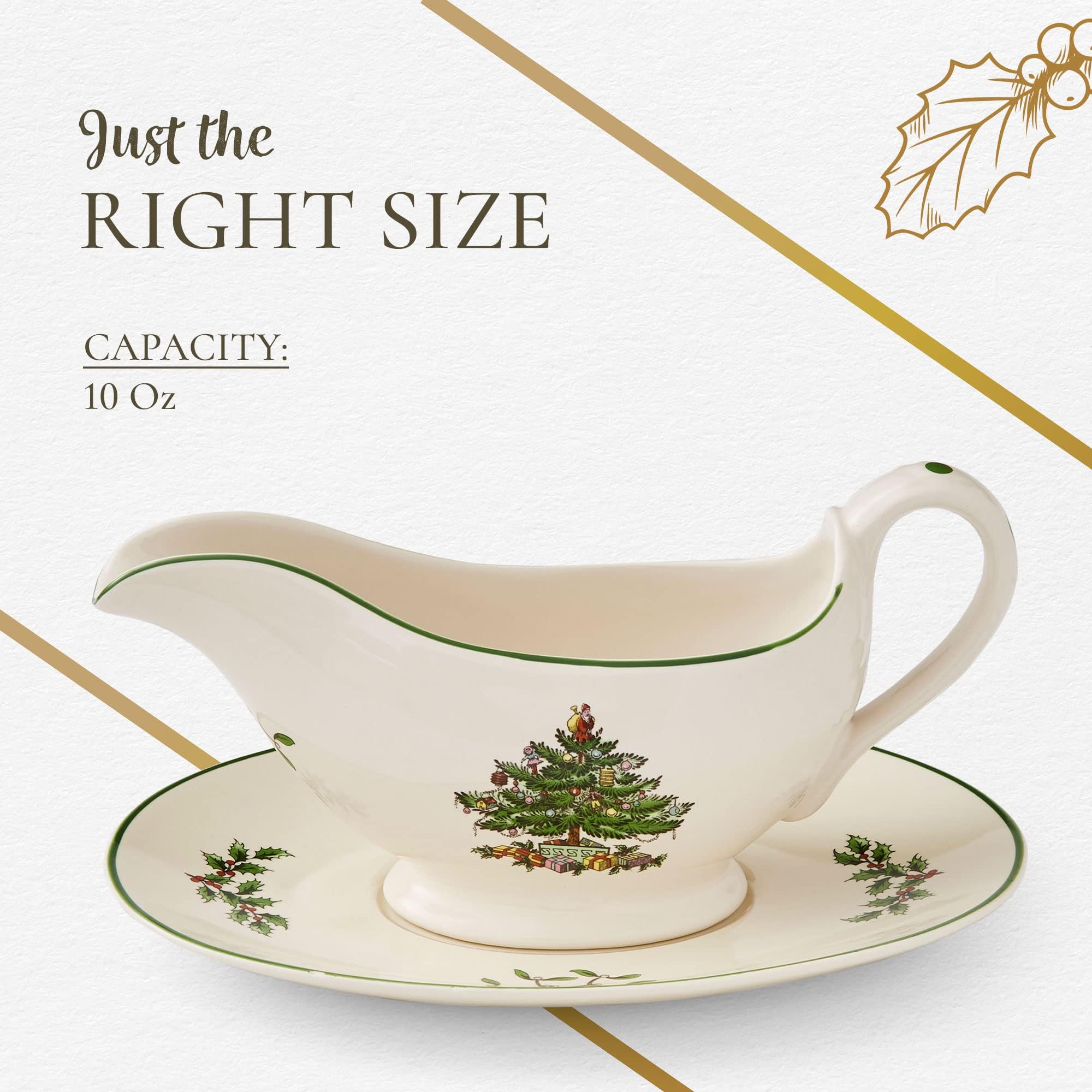 Spode dishwasher-safe stoneware keeps cleanup quick after holiday gatherings.