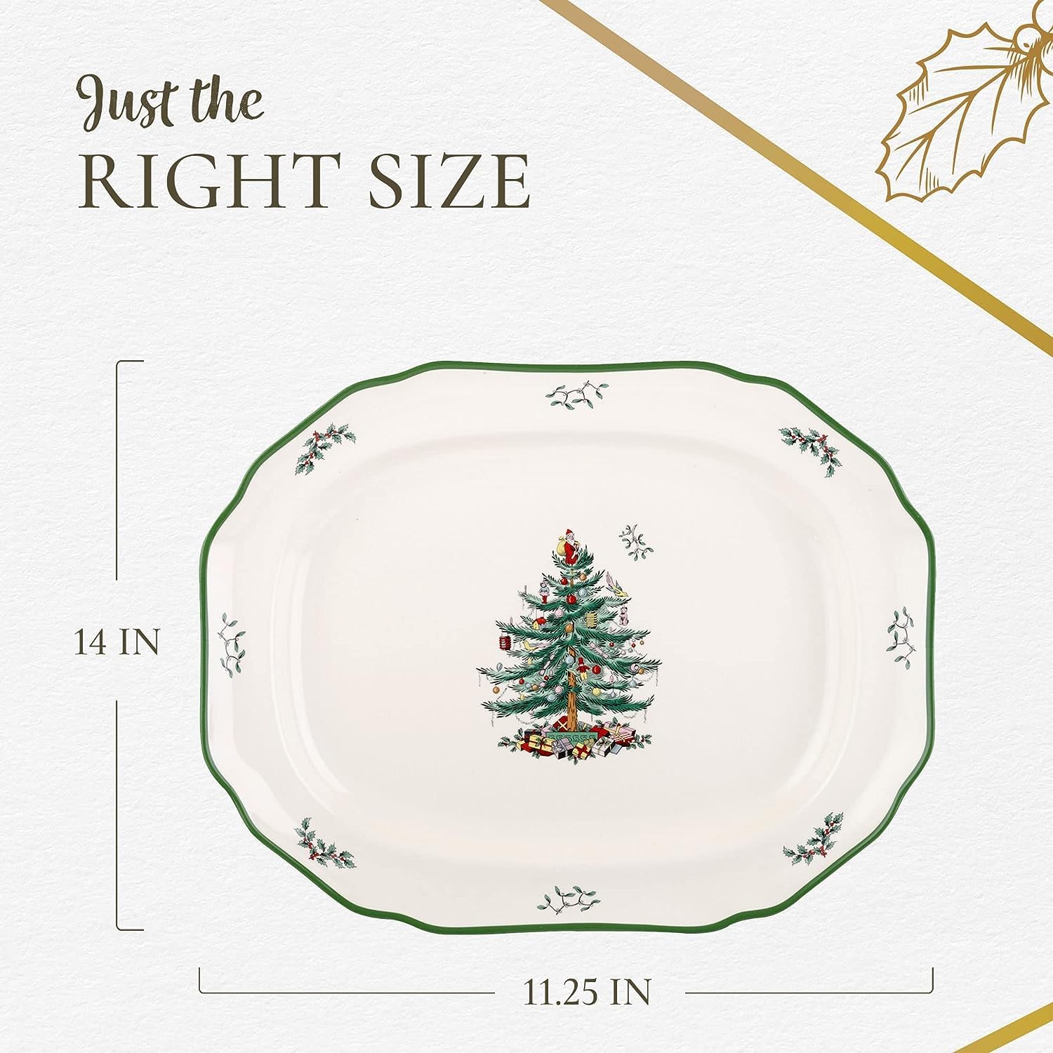 Spode Christmas Tree durable earthenware platter suitable for daily use