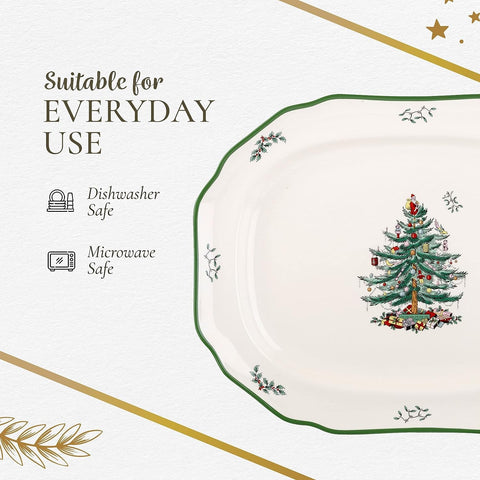 Spode Christmas Tree elegant, presentable platter for festive entertaining