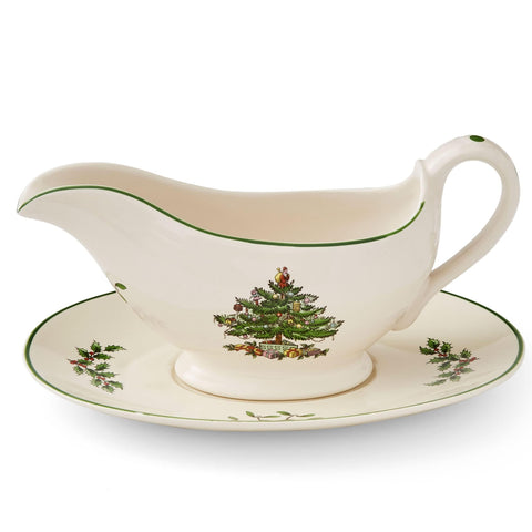 Portmeirion Spode Christmas Tree gravy boat with stand adds festive charm and practical serving space.