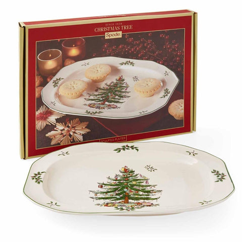 Spode Christmas Tree holiday table centerpiece platter enhancing the seasonal table