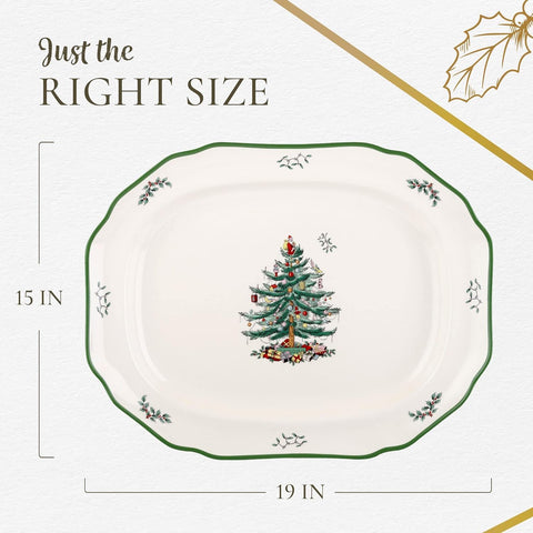 Oversized 19-inch holiday table centerpiece by Spode