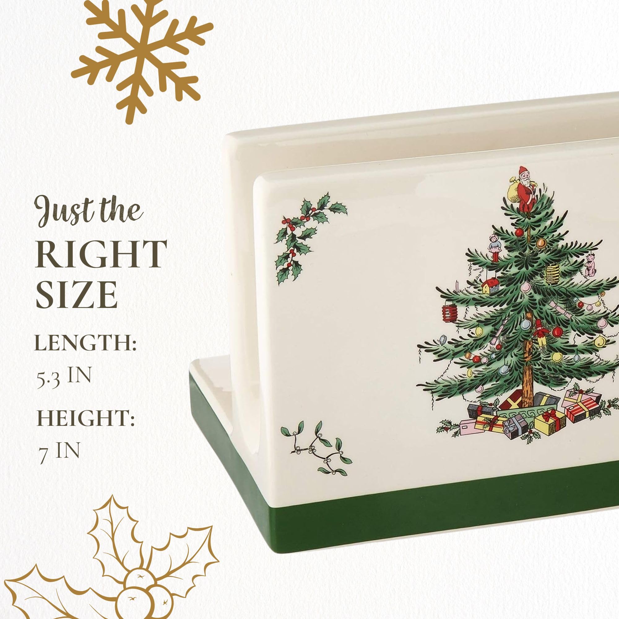 Coordinated Spode Christmas Tree ensemble enhances holiday entertaining