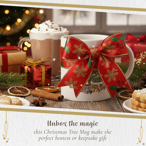 Spode Christmas Tree Mug microwave-safe for quick warm-ups.