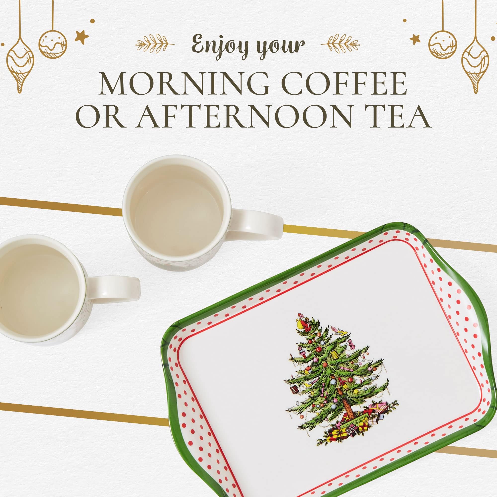 Durable Spode melamine tray ideal for casual holiday gatherings.
