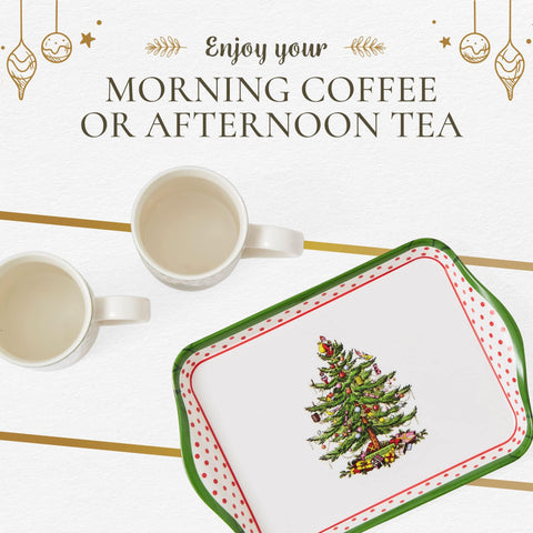 Durable Spode melamine tray ideal for casual holiday gatherings.