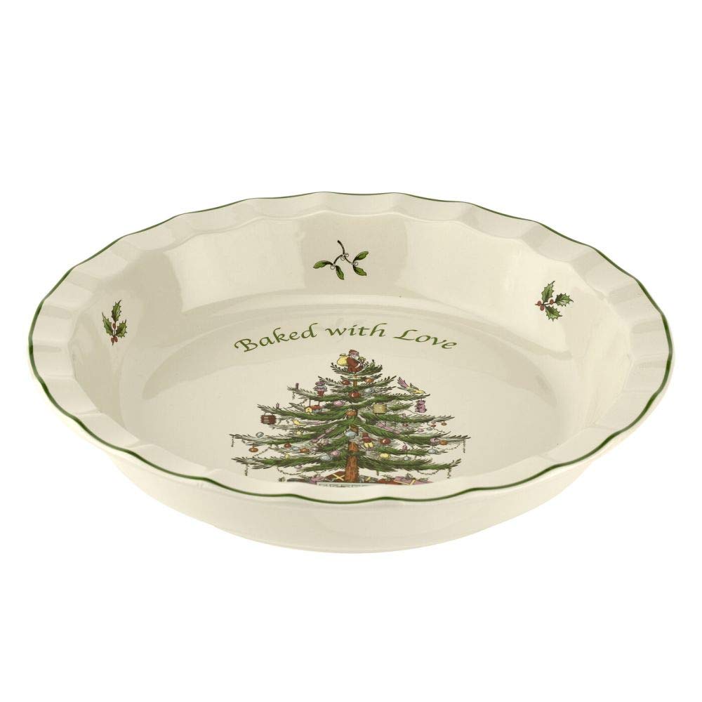 Spode Christmas Tree pie dish with festive motif, ideal for holiday desserts and gatherings.