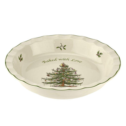 Spode Christmas Tree pie dish with festive motif, ideal for holiday desserts and gatherings.