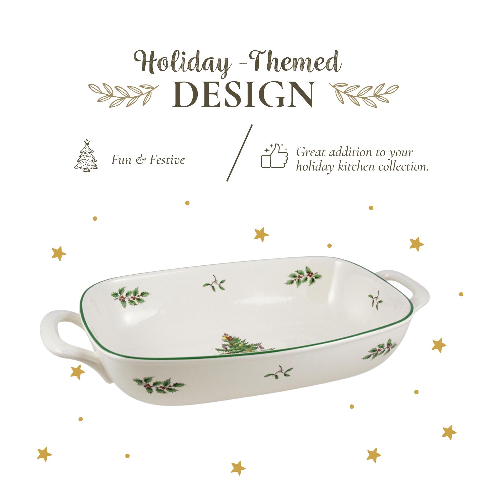 Spode porcelain serveware showcasing Christmas Tree pattern on holiday table