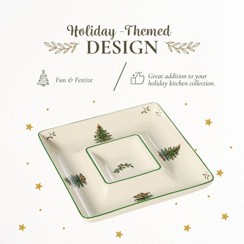 Spode Christmas Tree porcelain platter enhances holiday entertaining with style.