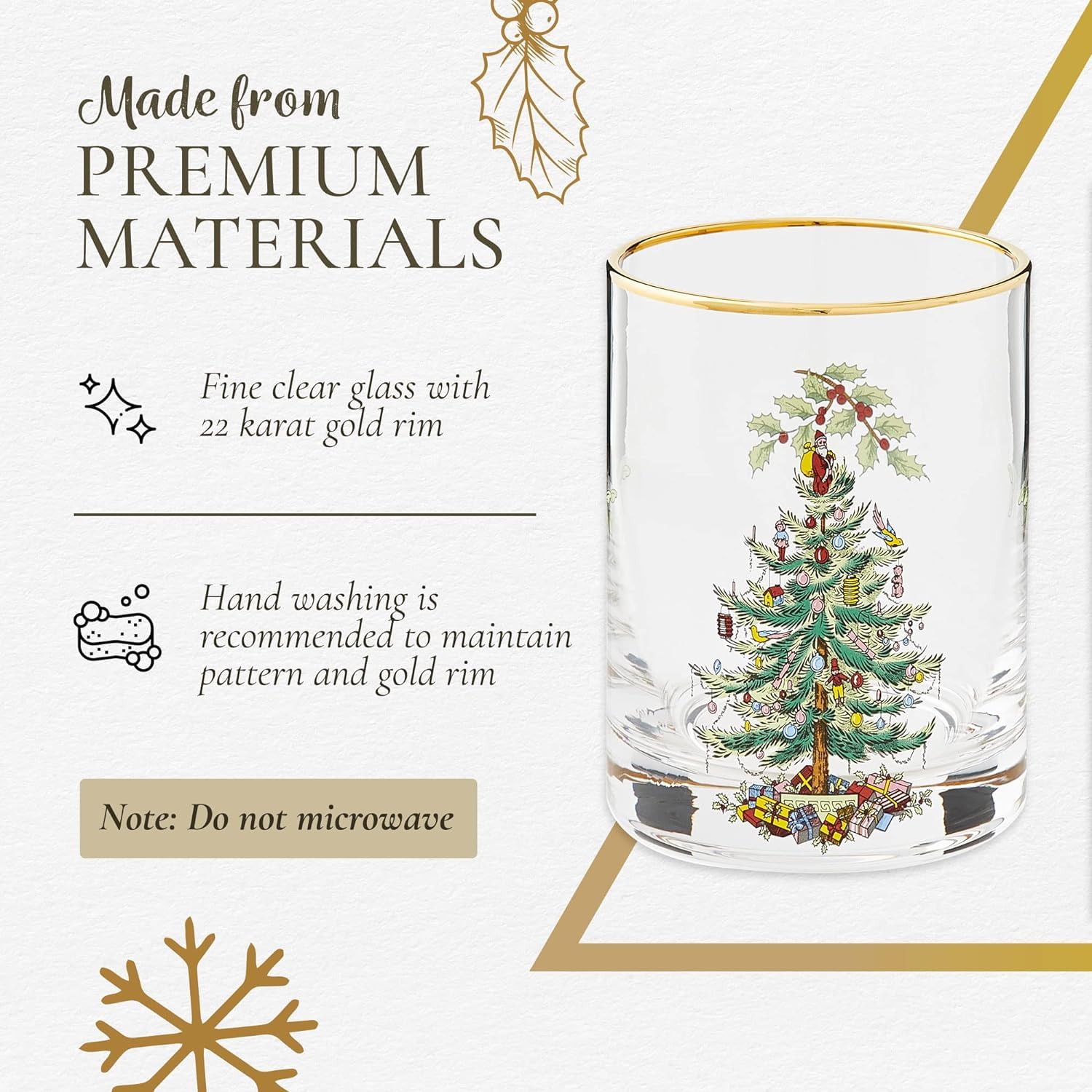 Spode festive design glass adds elegant atmosphere to family gatherings
