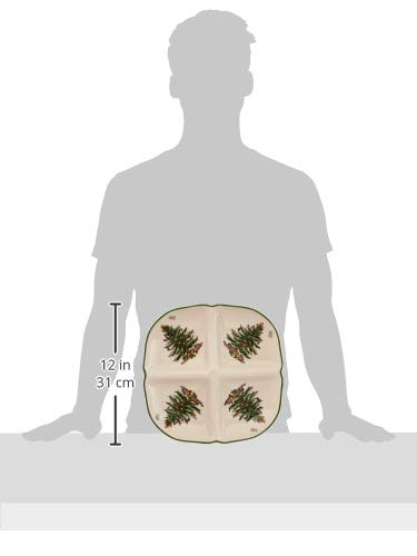 Spode Christmas Tree Sculpted Tray 11-inch diameter enhances festive table presentation