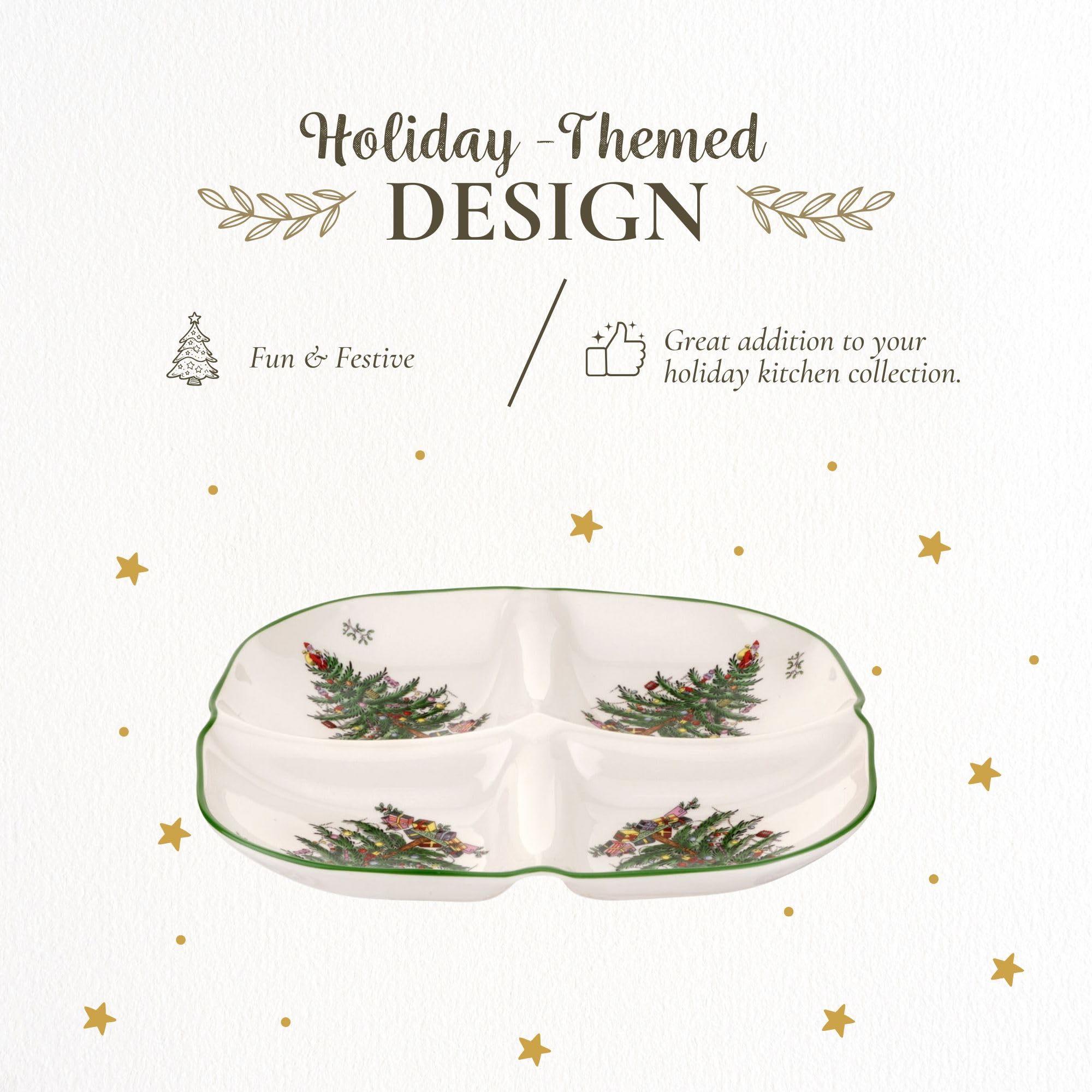 Spode Christmas Tree Sculpted Tray dishwasher safe for quick cleanup