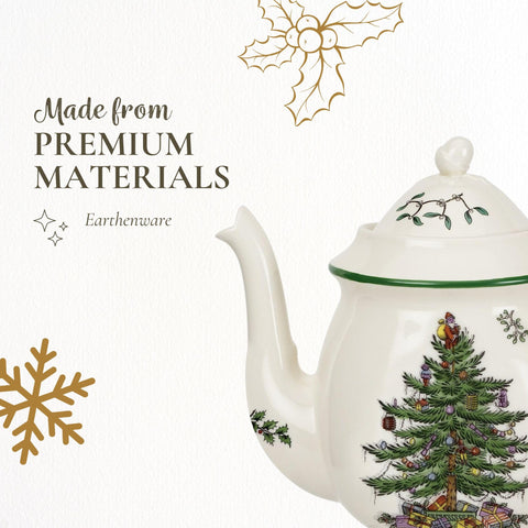 Spode Christmas Tree serveware enhances holiday table decor.