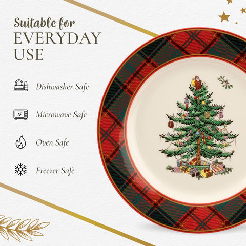 Spode Christmas Tree table display conveys coordinated festive elegance.