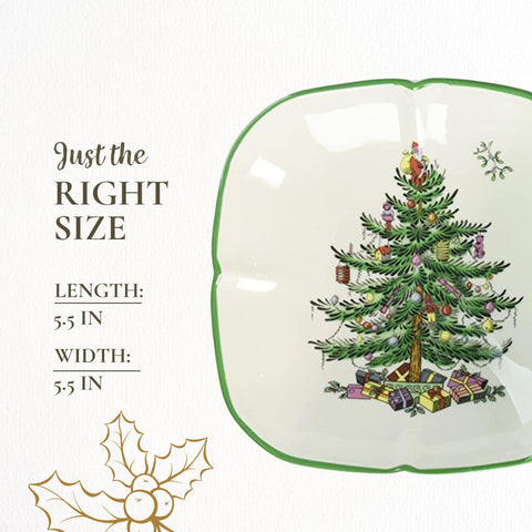 Dishwasher safe cleanup simplifies post party tidying with Spode tableware.