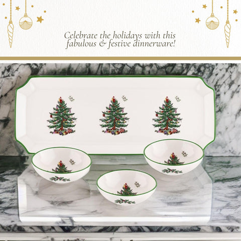 Spode dishwasher-safe serveware simplifies cleanup after festive gatherings.