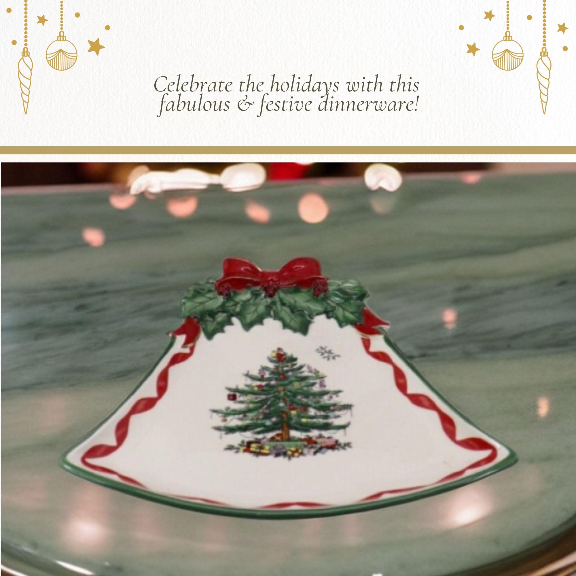 Spode plate highlighting gold trim for elegant holiday dinnerware settings.