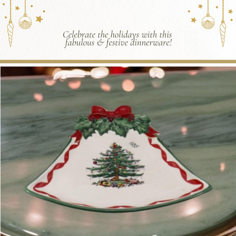 Spode plate highlighting gold trim for elegant holiday dinnerware settings.