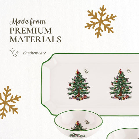 Spode holiday entertaining display presents a classic motif on any table.