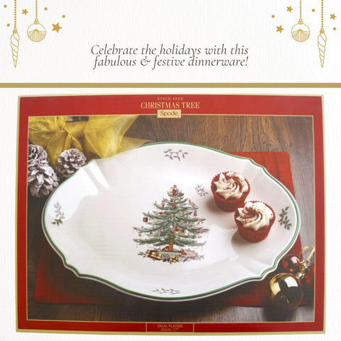 Spode holiday platter doubles as decorative accent on mantel or table.