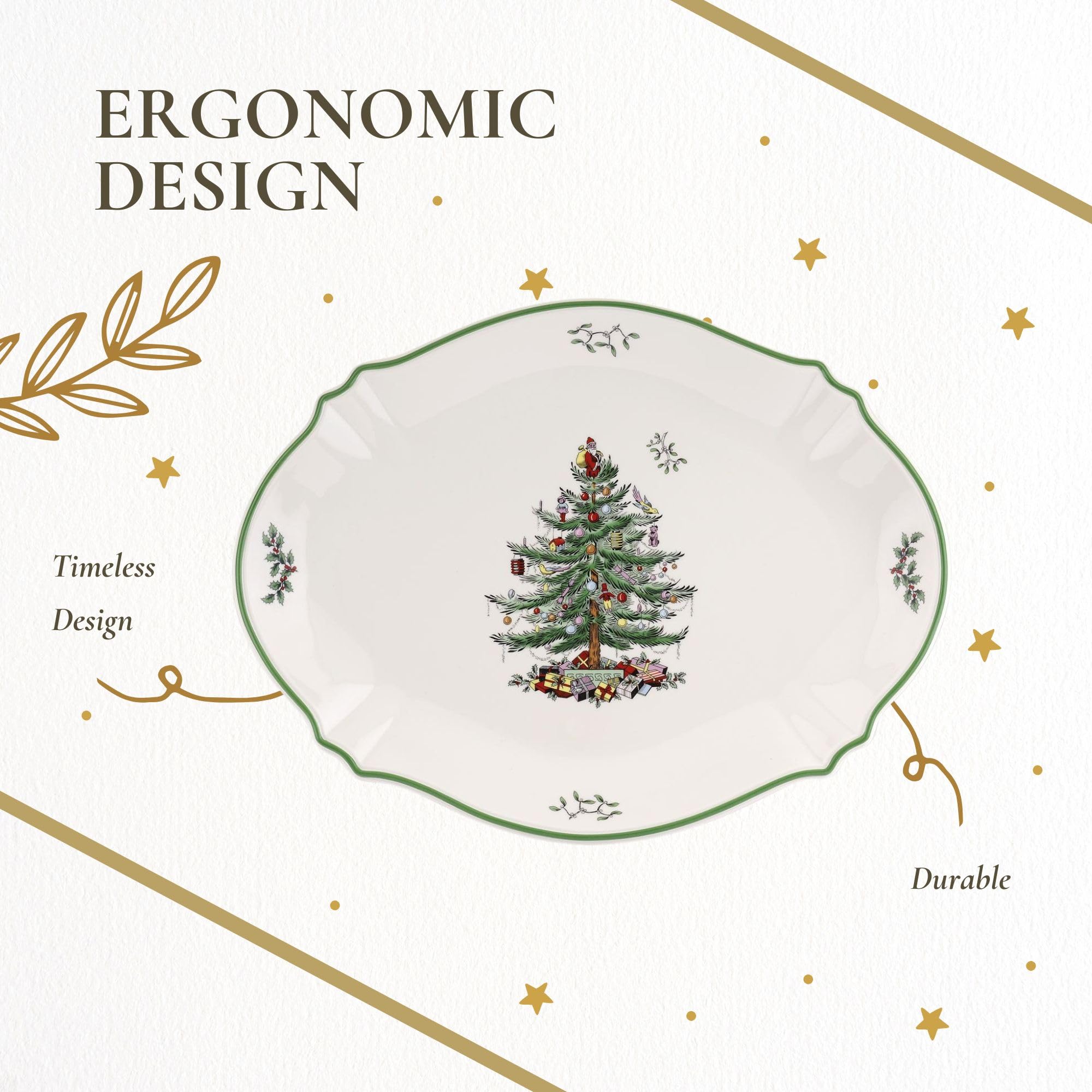 Spode large oval platter offers durable high-quality porcelain for busy holiday gatherings.