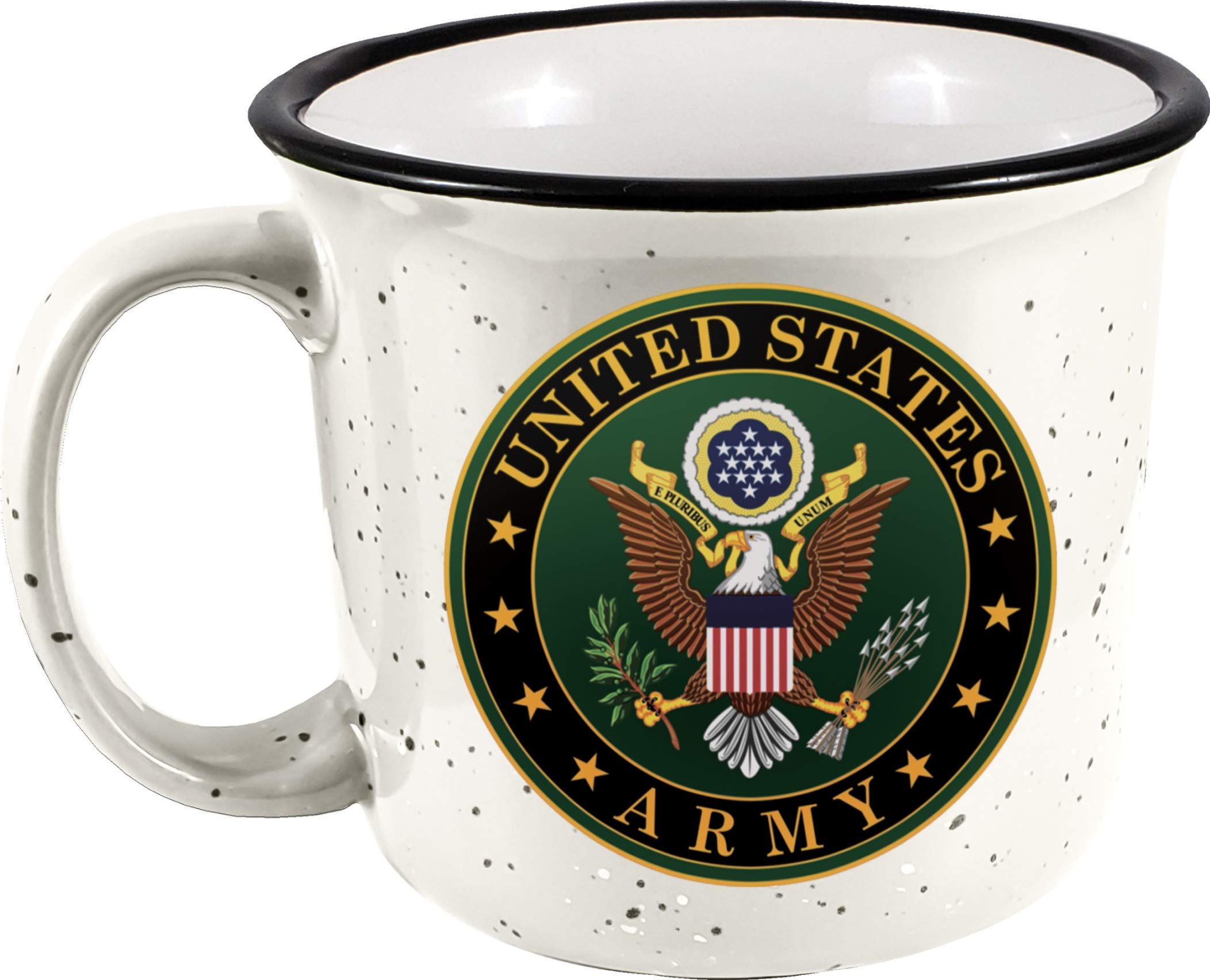 Spoontiques army ceramic camper mug - durable and microwave-safe for hot or cold drinks