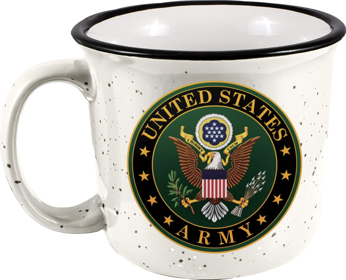 Spoontiques army ceramic camper mug - durable and microwave-safe for hot or cold drinks