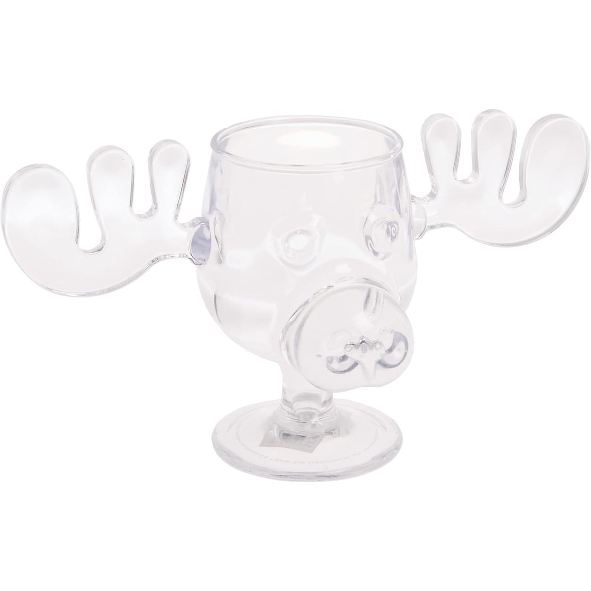 Spoontiques Griswold moose mug with clear acrylic, ideal for festive eggnog.