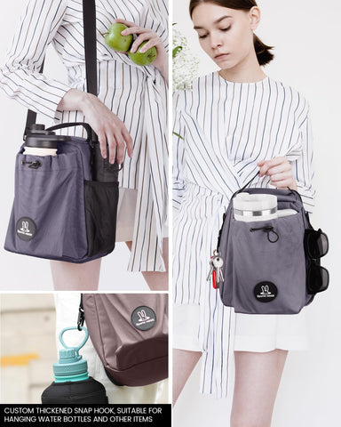 Sports Rabbit insulated lunch bag with adjustable shoulder strap for comfortable carrying.
