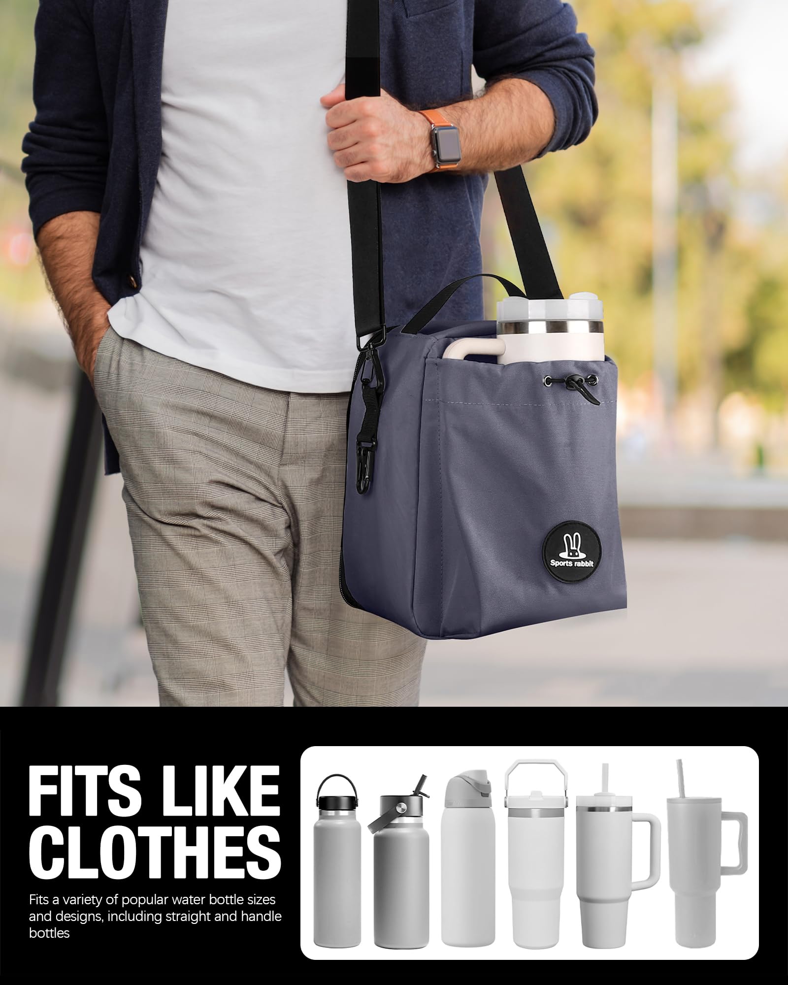 Sports Rabbit insulated lunch bag with left-side hook keeps keys handy.