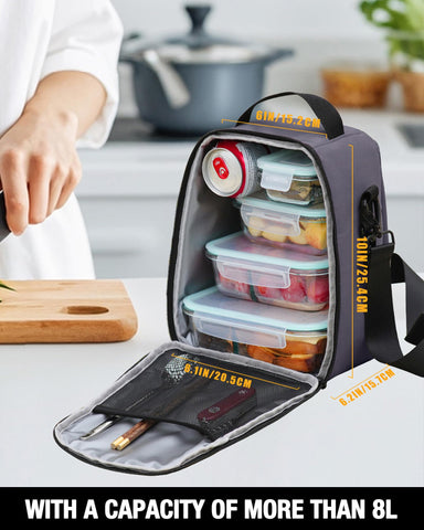 Sports Rabbit insulated lunch bag with side water bottle pocket for easy hydration on the go.