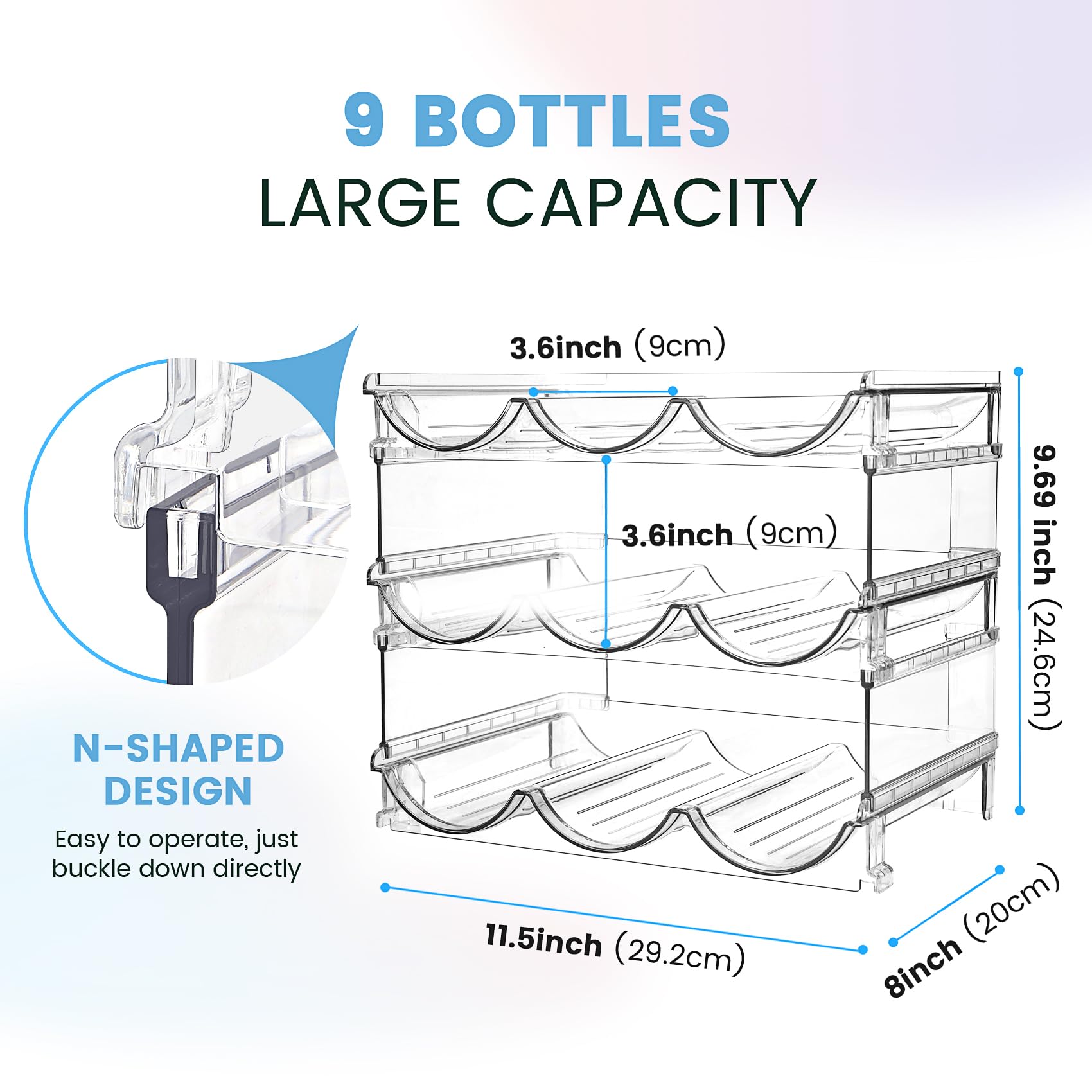 Spospo bottle-holder rack fits tall bottles in tight spaces
