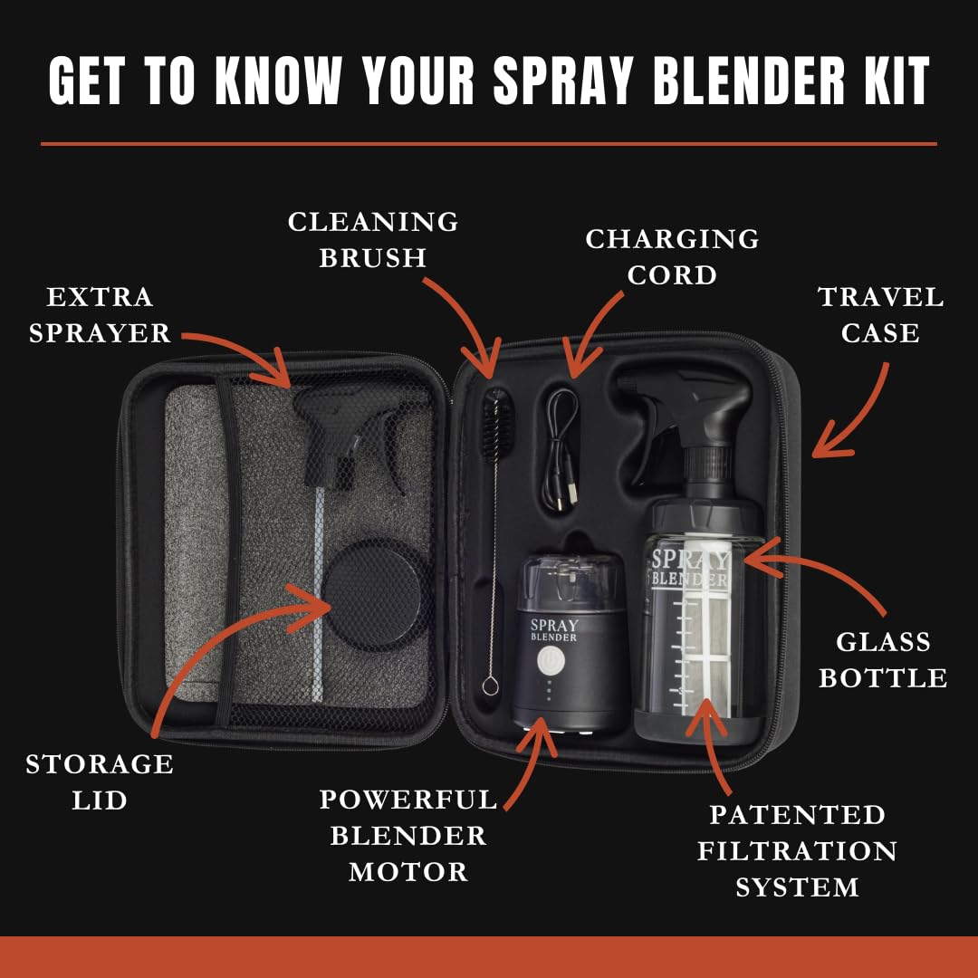 SprayBlender rechargeable battery pack enables cordless, portable mixing.