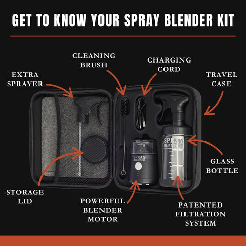 SprayBlender rechargeable battery pack enables cordless, portable mixing.