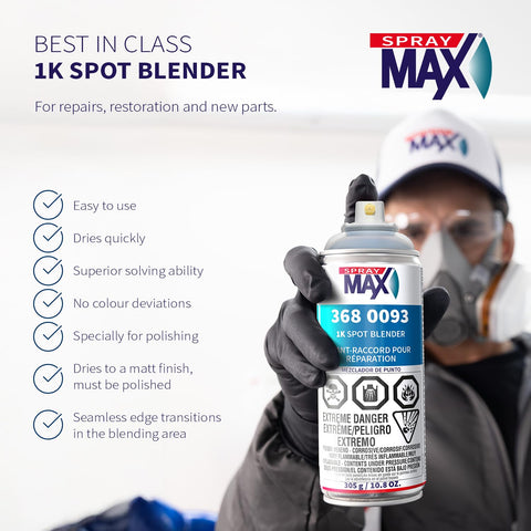 SprayMax 1K Spot Blender Clear edge melt on a repair panel