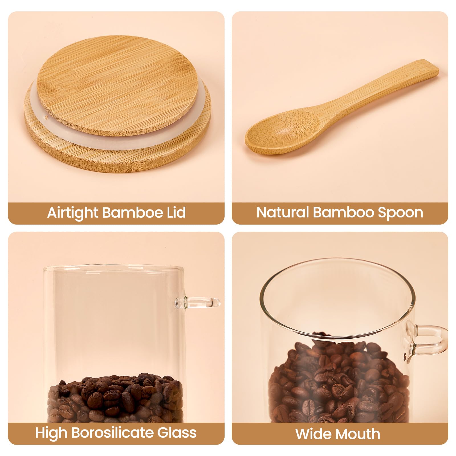 Spreccio 22 oz glass jar ideal for chia pudding, yogurt, or sauces.