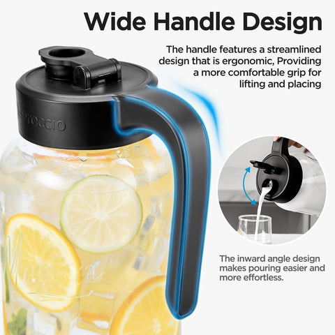 Spreccio 2qt Mason Jar Pitcher durable glass for daily beverage storage.