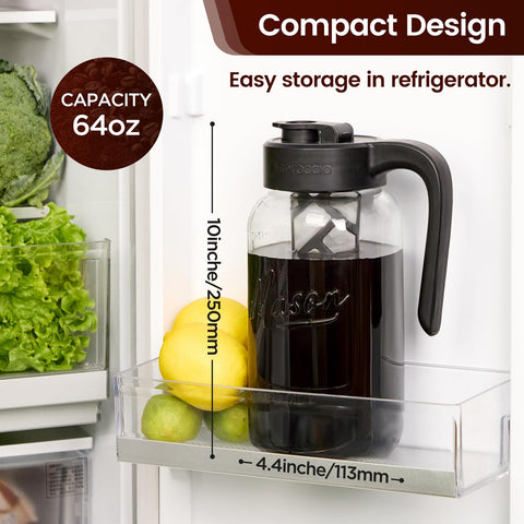 Spreccio airtight seal highlights leakproof mason jar ideal for fridge or counter.