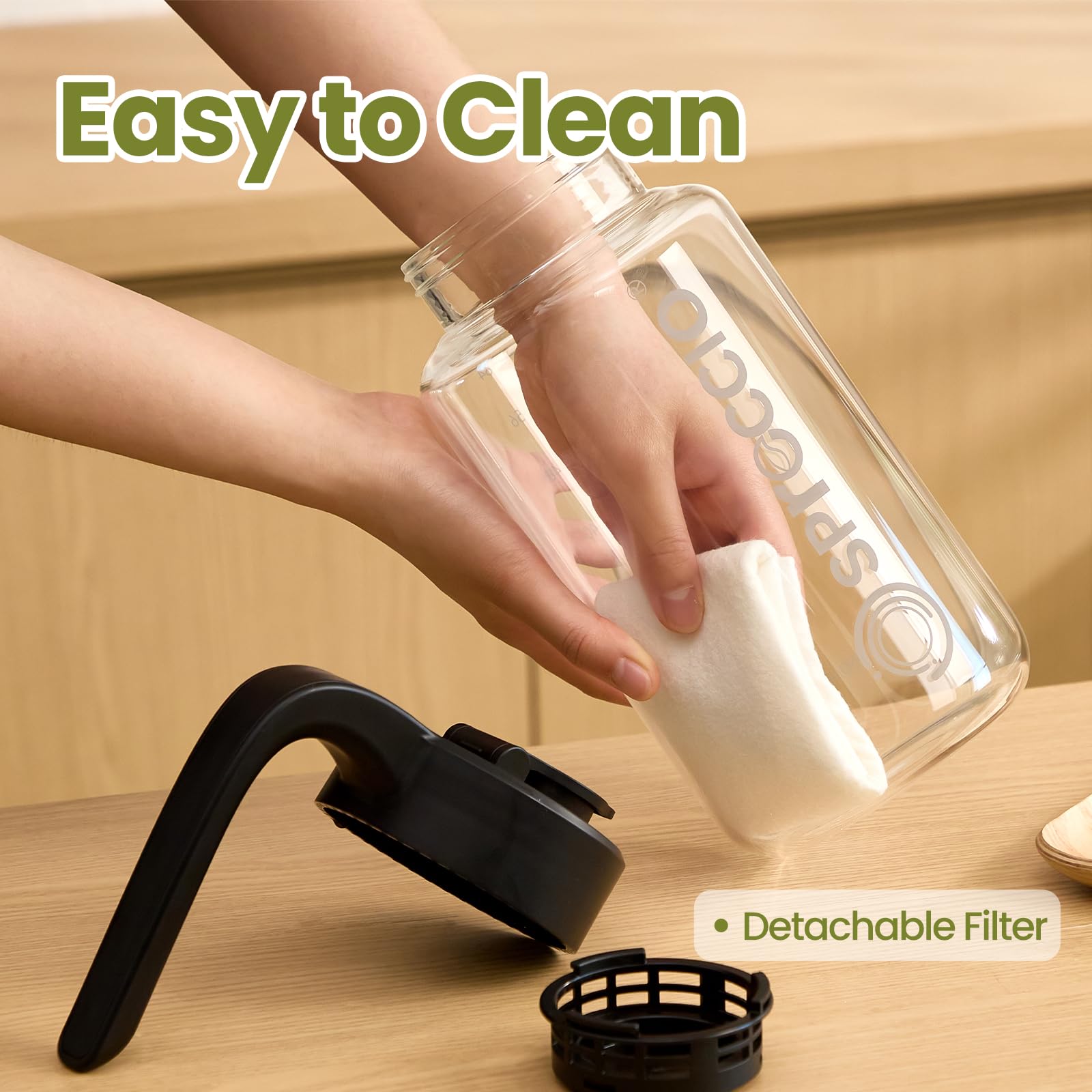 Spreccio dishwasher-safe pitcher simplifies cleaning after heavy use.