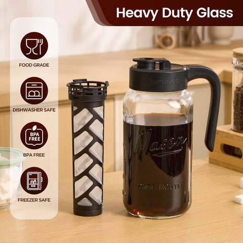 Spreccio heavy-duty soda-lime glass provides durable daily use.