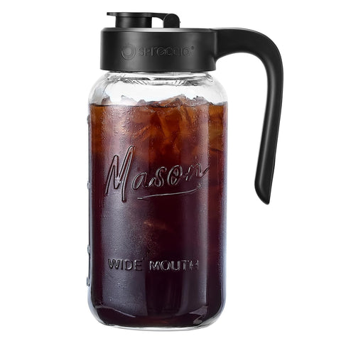 Spreccio Mason Jar Pitcher with airtight lid, secure storage and spill-free pouring.