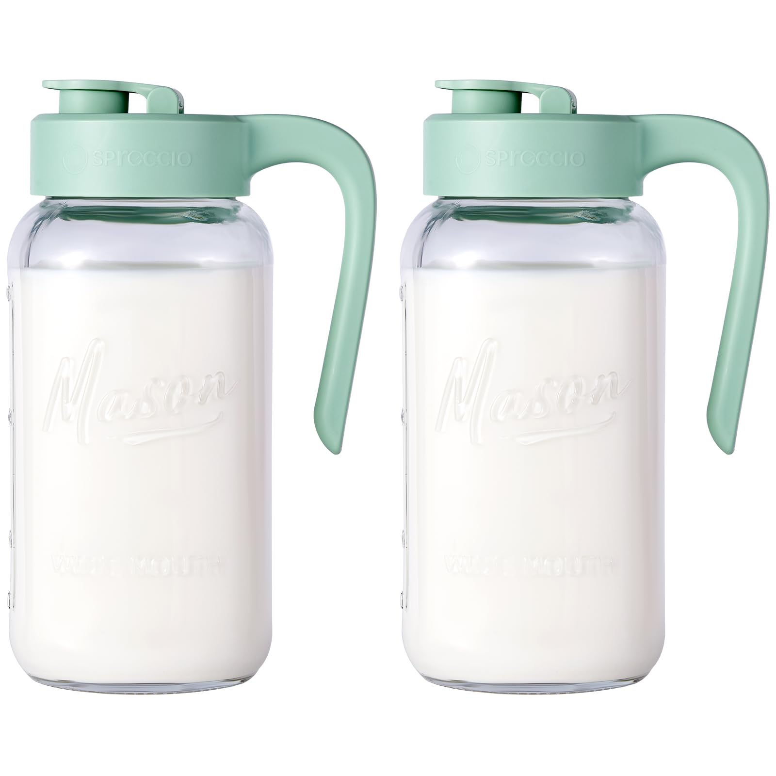Spreccio Mason Jar Pitcher with airtight seal keeps drinks fresh and leak-free.