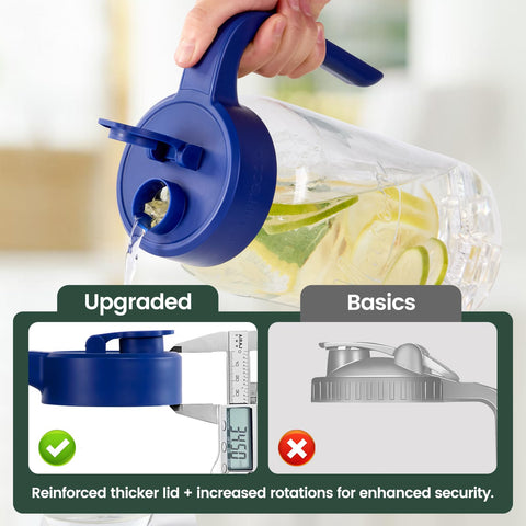 Spreccio Mason Jar Pitcher features heavy-duty construction to withstand frequent handling.