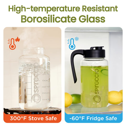 Spreccio pitcher with ergonomic handle enables steady pouring even when full.
