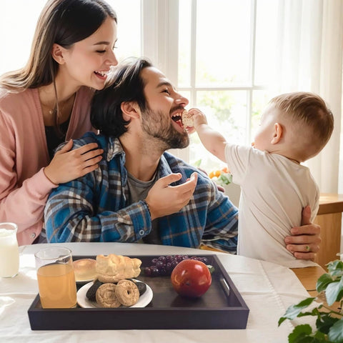 Spriieny tray close-up reveals rich grain and solid joints.