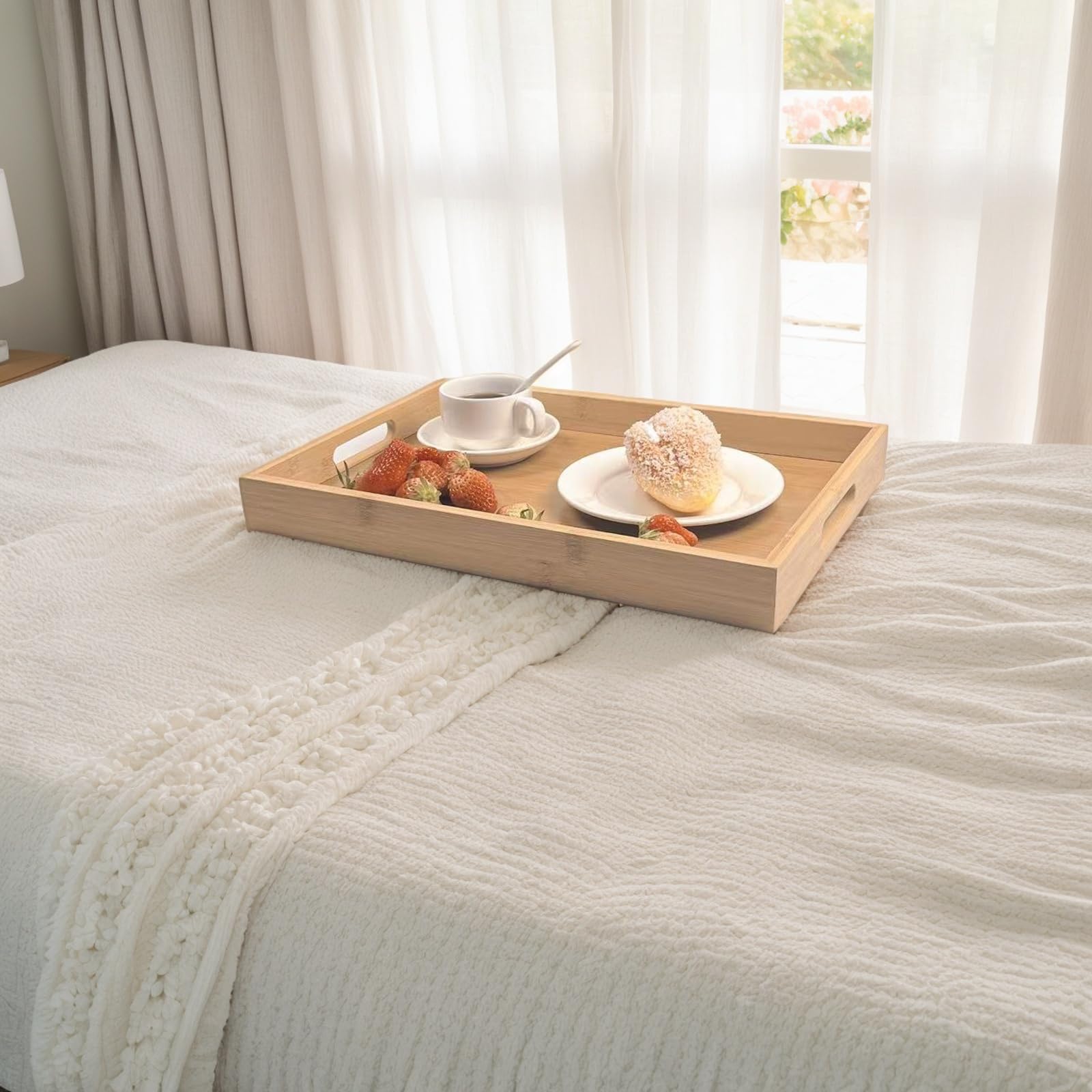 Sprieny tray helps display foods attractively at parties and bars.