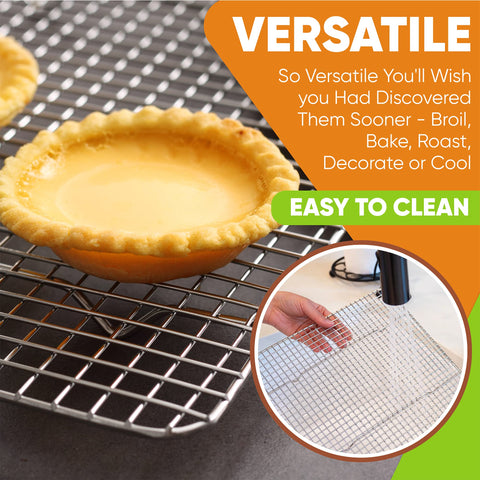 Spring Chef four raised feet support air circulation for even baking.