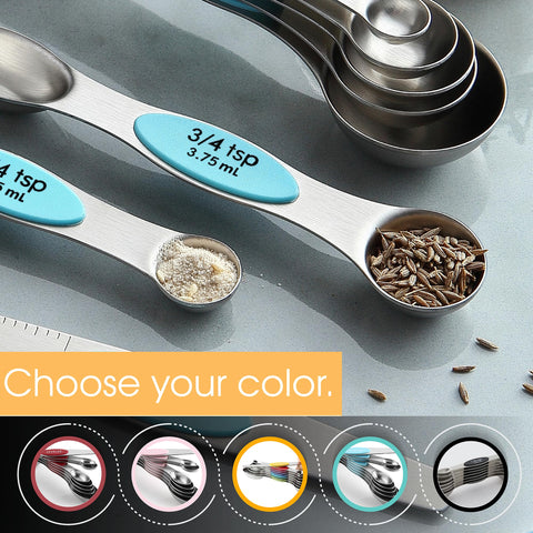 Spring Chef 8-piece set covers common kitchen measurements for baking and cooking.